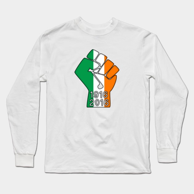 Ireland Fist 1916 Flag Long Sleeve T-Shirt by SeattleDesignCompany